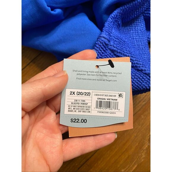 Shade & Shore 2X 20/22 NWT blue bikini set swimwear - Picture 5 of 7